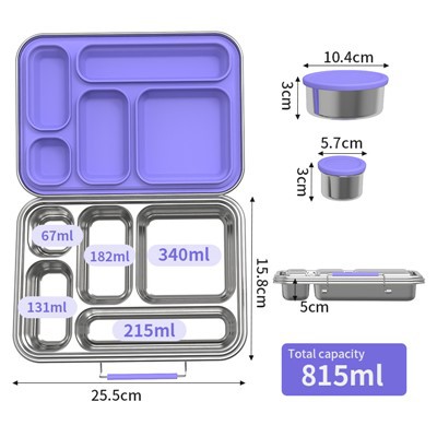 Visas plieninis „Bento“ dėžutė